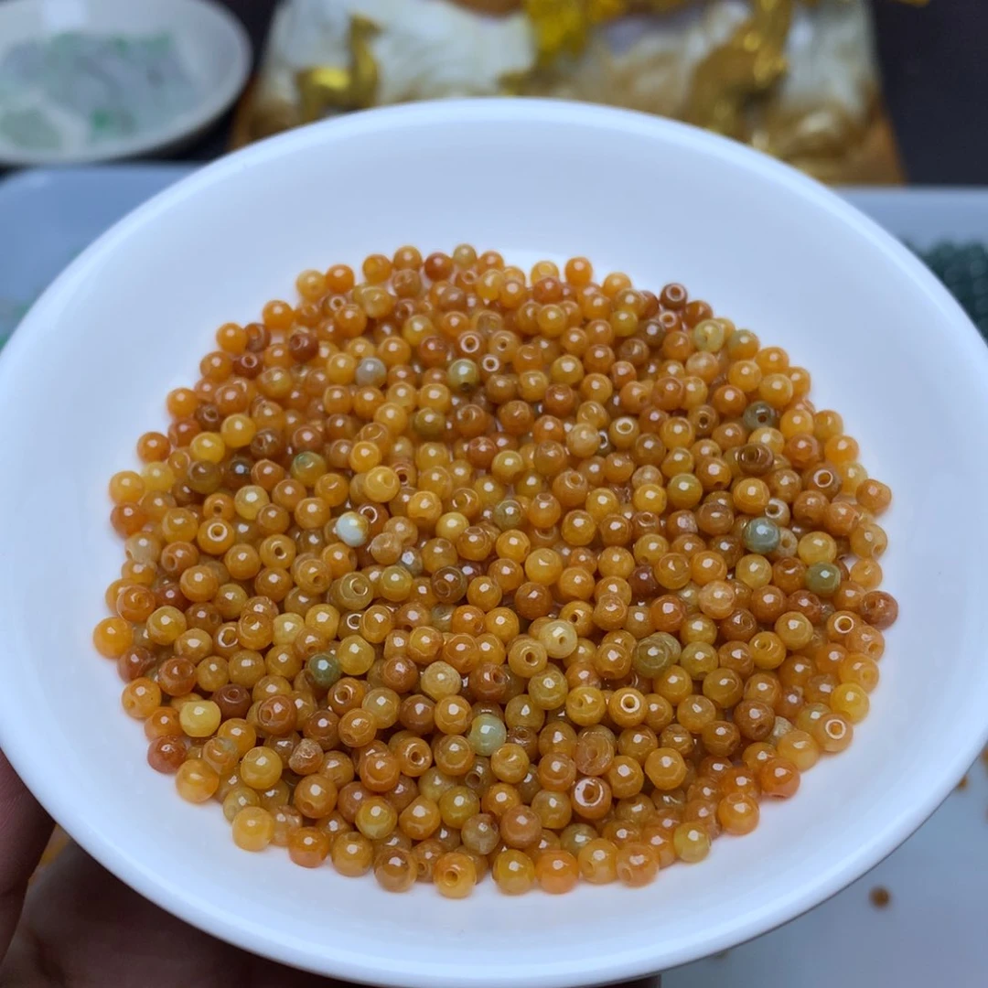 【闪购商品】翡翠手链未镶嵌卡3.5冰黄100个