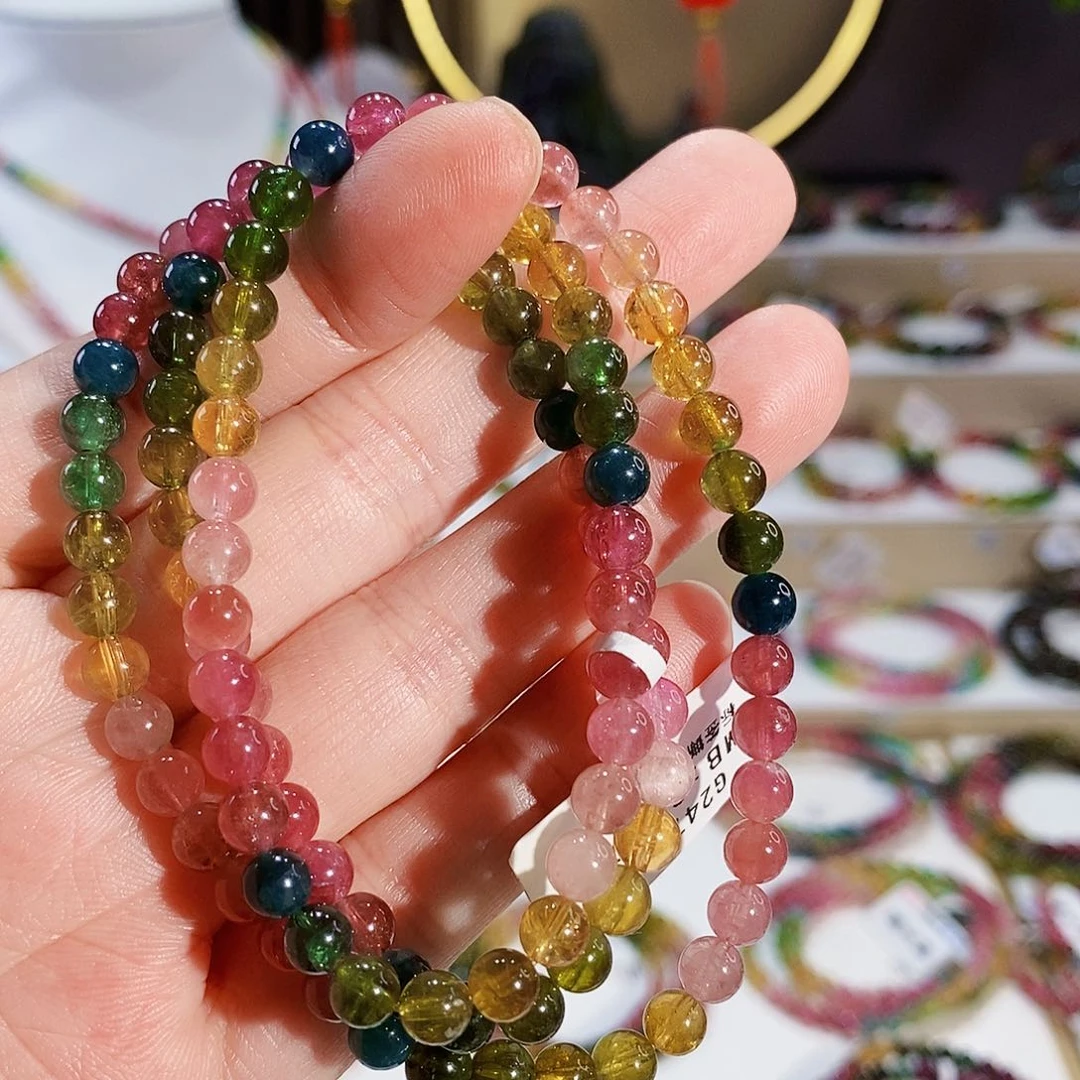 碧玺手链未镶嵌G2470三圈颜色微差