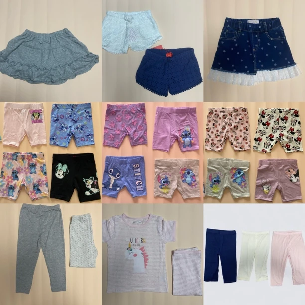 外贸童装儿童短裤长裤休闲裤女童夏季小童女宝弹力印花百搭短裙