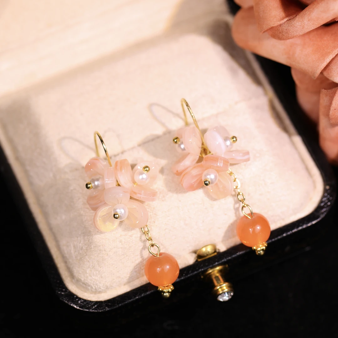 铜合金耳饰 【夏日落阳】轻奢时尚气质百搭小众设计感耳饰RH1024