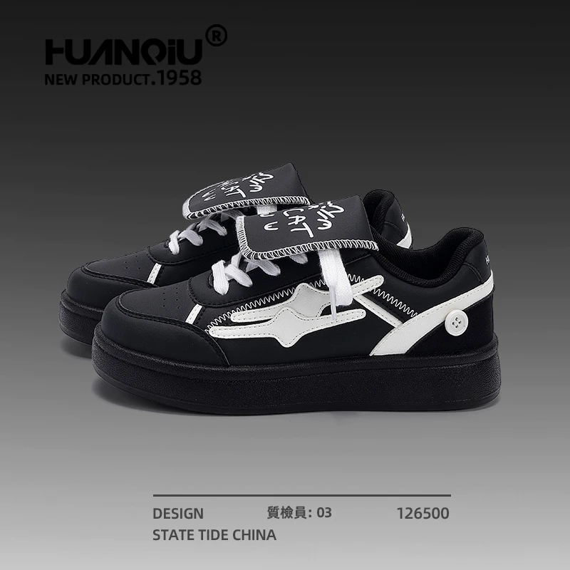 环球德训鞋女2025新款秋季百搭休闲运动板鞋学生软底轻便小黑鞋子