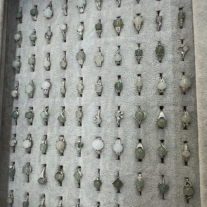 翡翠合金戒指缅料