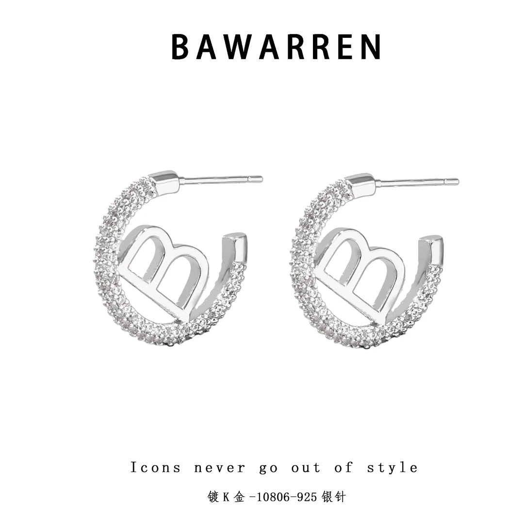 Bawarren 美 10806-B精致耳钉简约百搭欧美