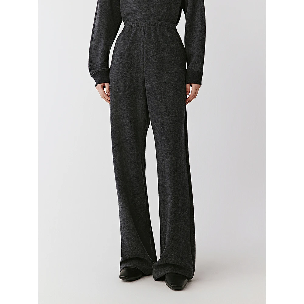 【IC小禾原单】精纺缩绒羊毛针织直筒裤  1018