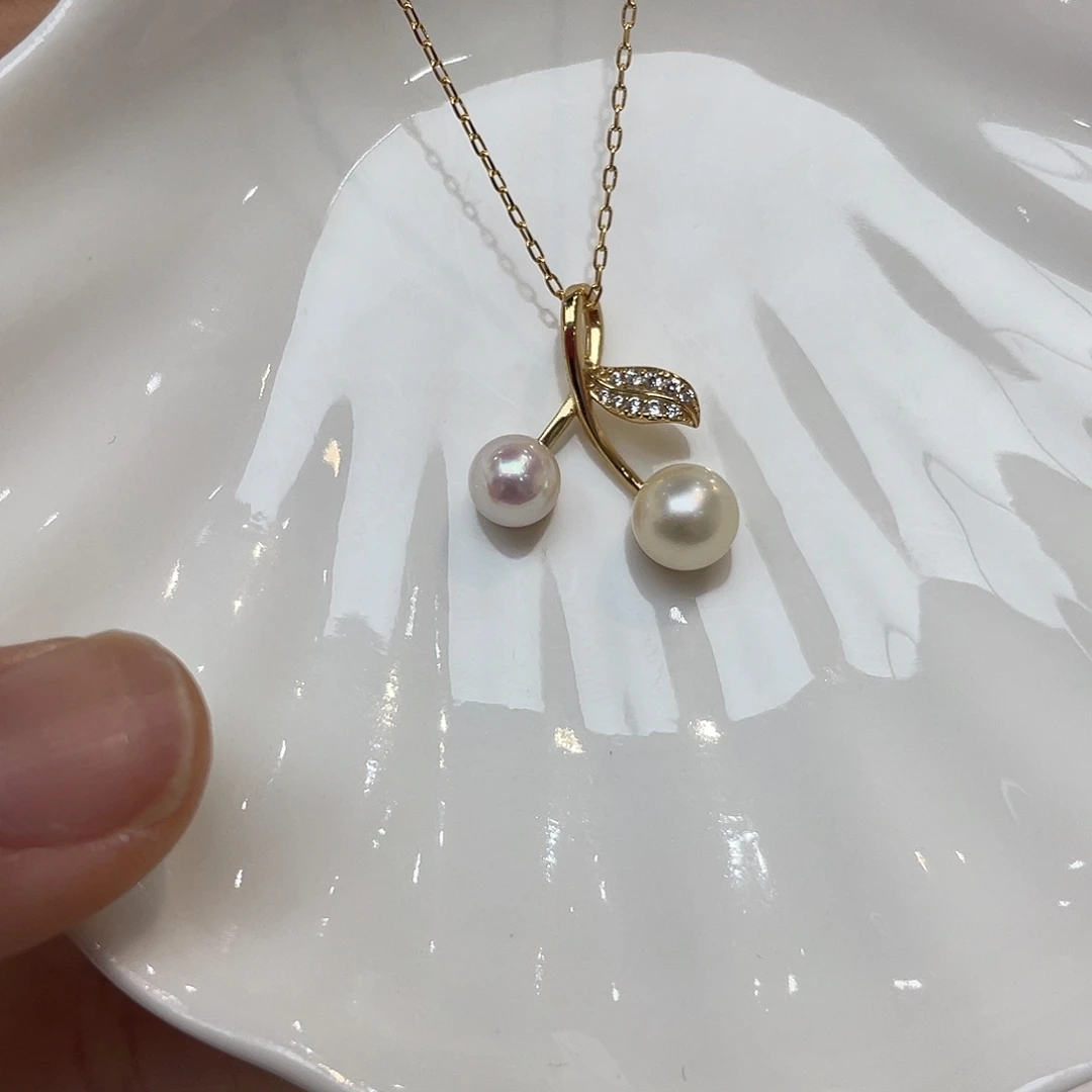 项链银S925镶嵌海水珍珠