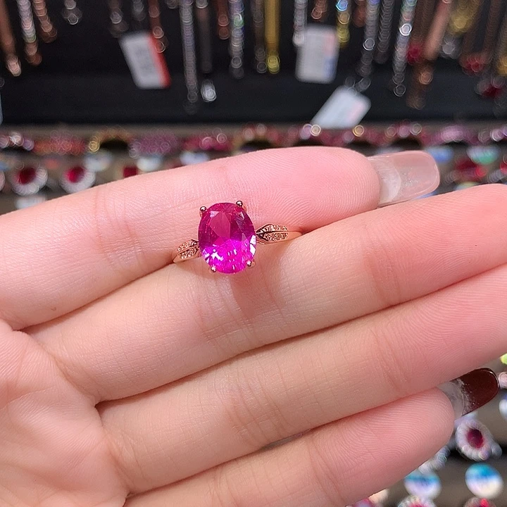 蓝宝石戒指银S925镶嵌810