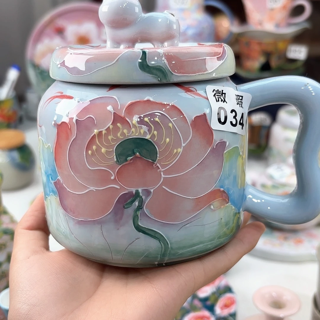 碧***花景德镇手绘高温釉下彩陶瓷茶具
