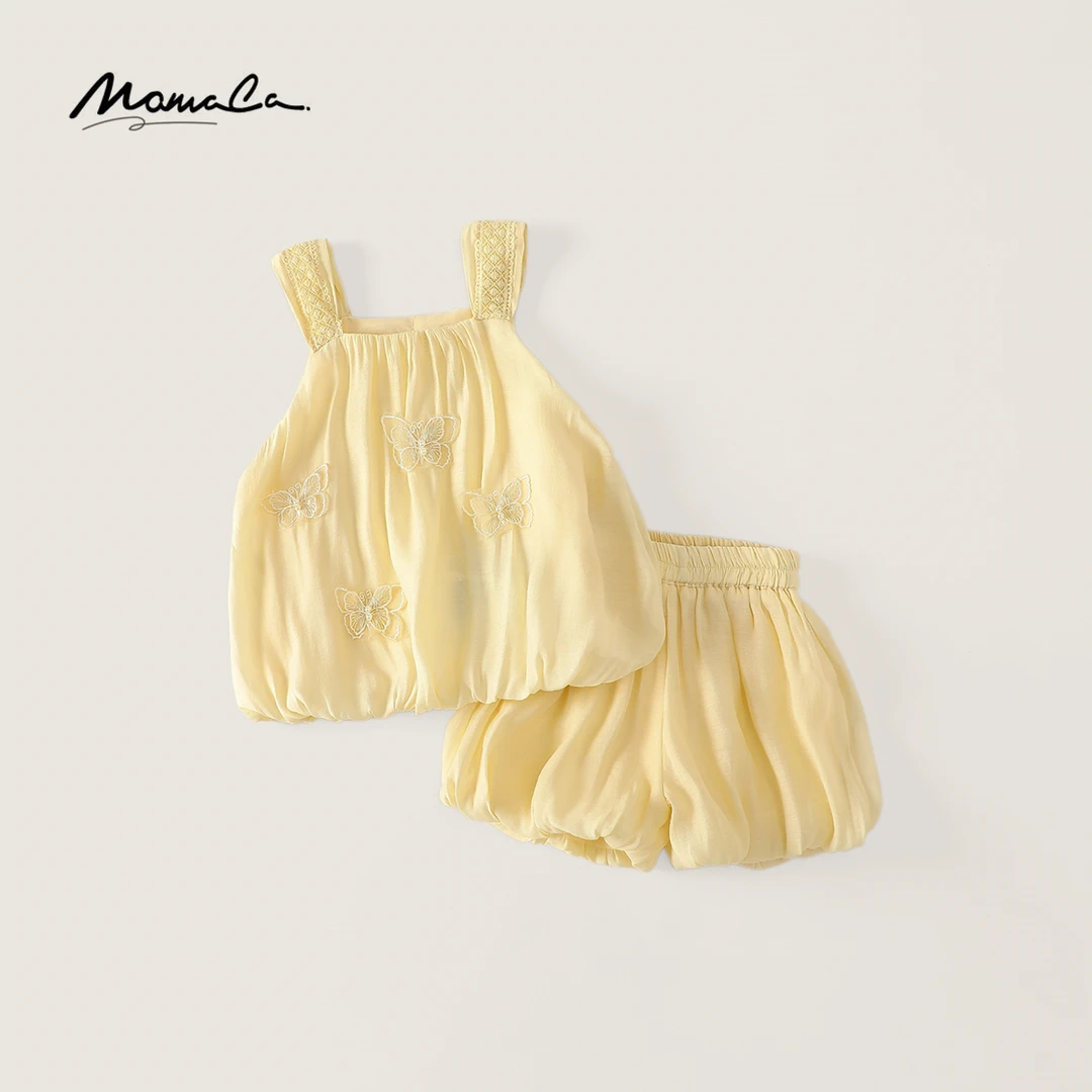 MOMOCO夏季休闲风新款女童洋气时尚纯色套装77630578020