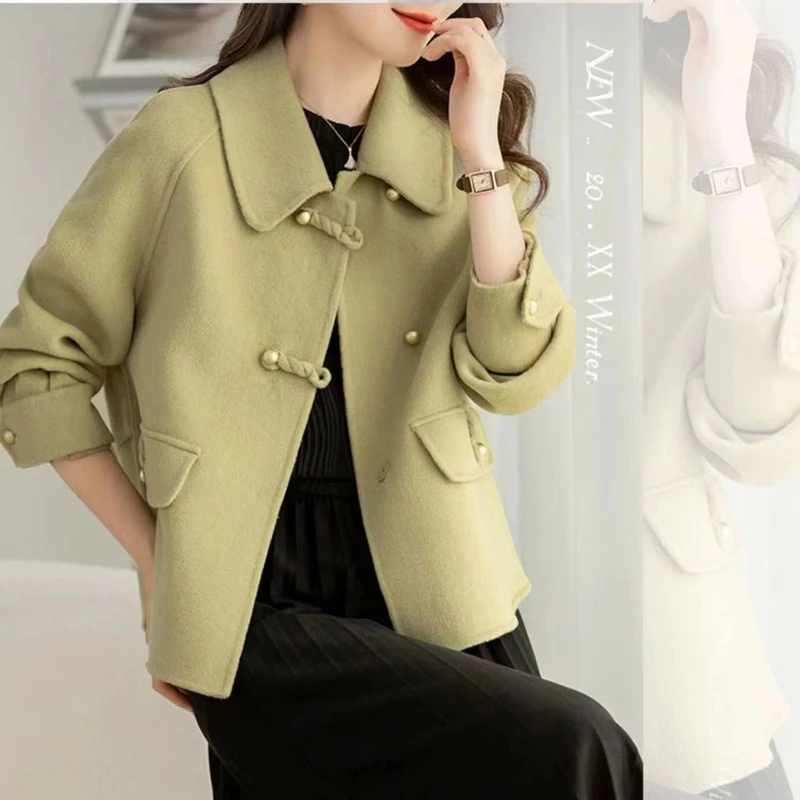 罗蒙高档中年妈妈双面呢大衣外套女新款时尚小个子宽松气质上衣服