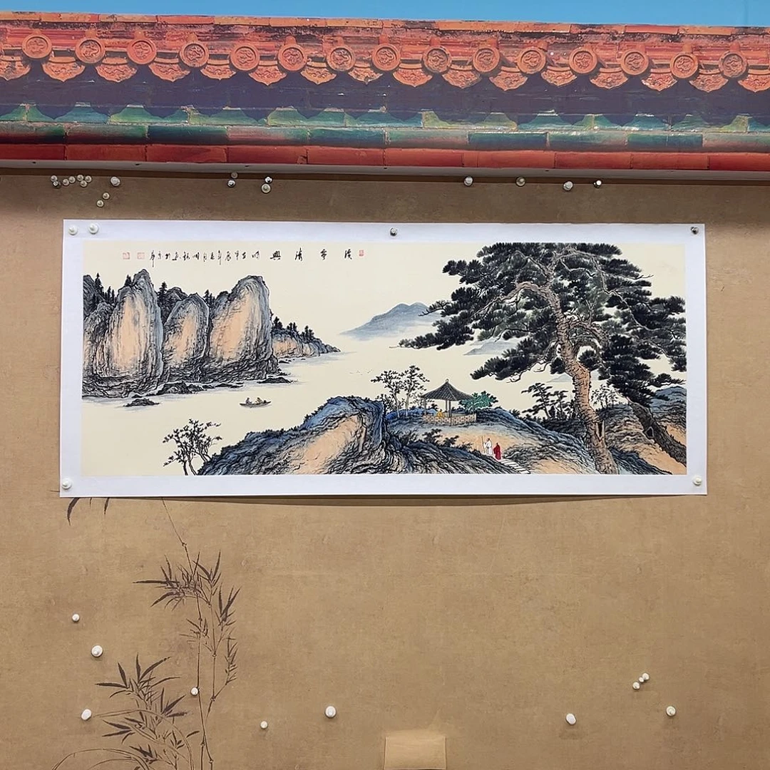 国画手绘国画，精品山水，小六尺