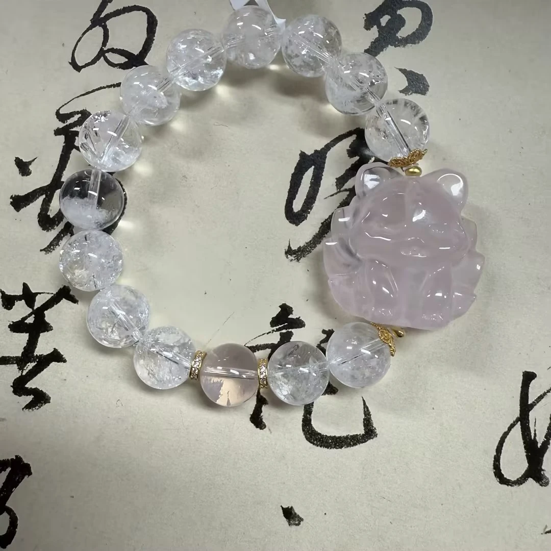 【雯雯】粉水晶九尾diy手串 QW-123 C3-462多样性发货发一