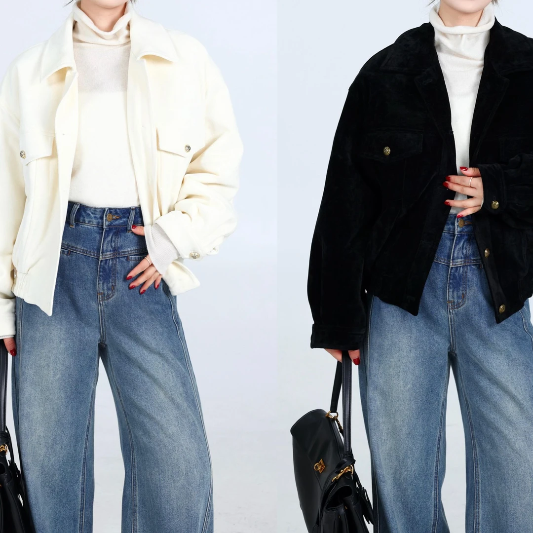 QC杨杨【温眠】微胖大码女冬季时尚气质夹棉毛呢夹克外套ZY409B32