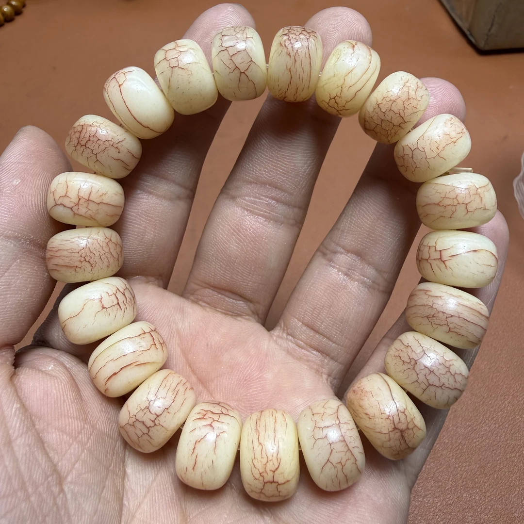 冰花血纹天然牛骨手串205