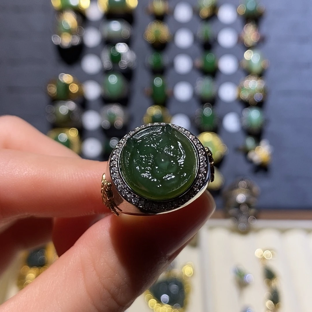 和田玉未镶嵌戒指