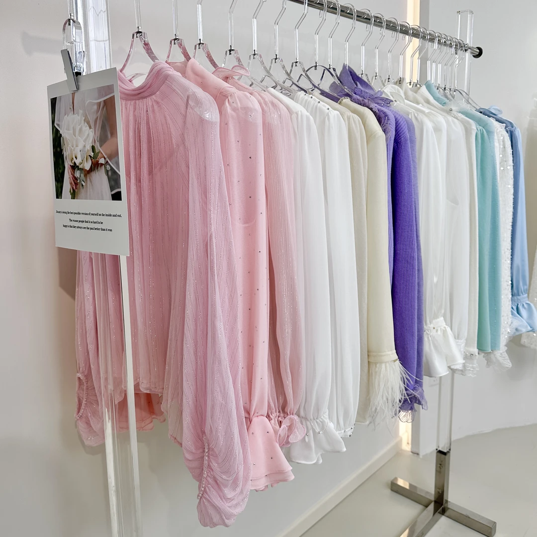 【佐伊定制】南油高货清货浮力上衣女装长袖白色498衬衫