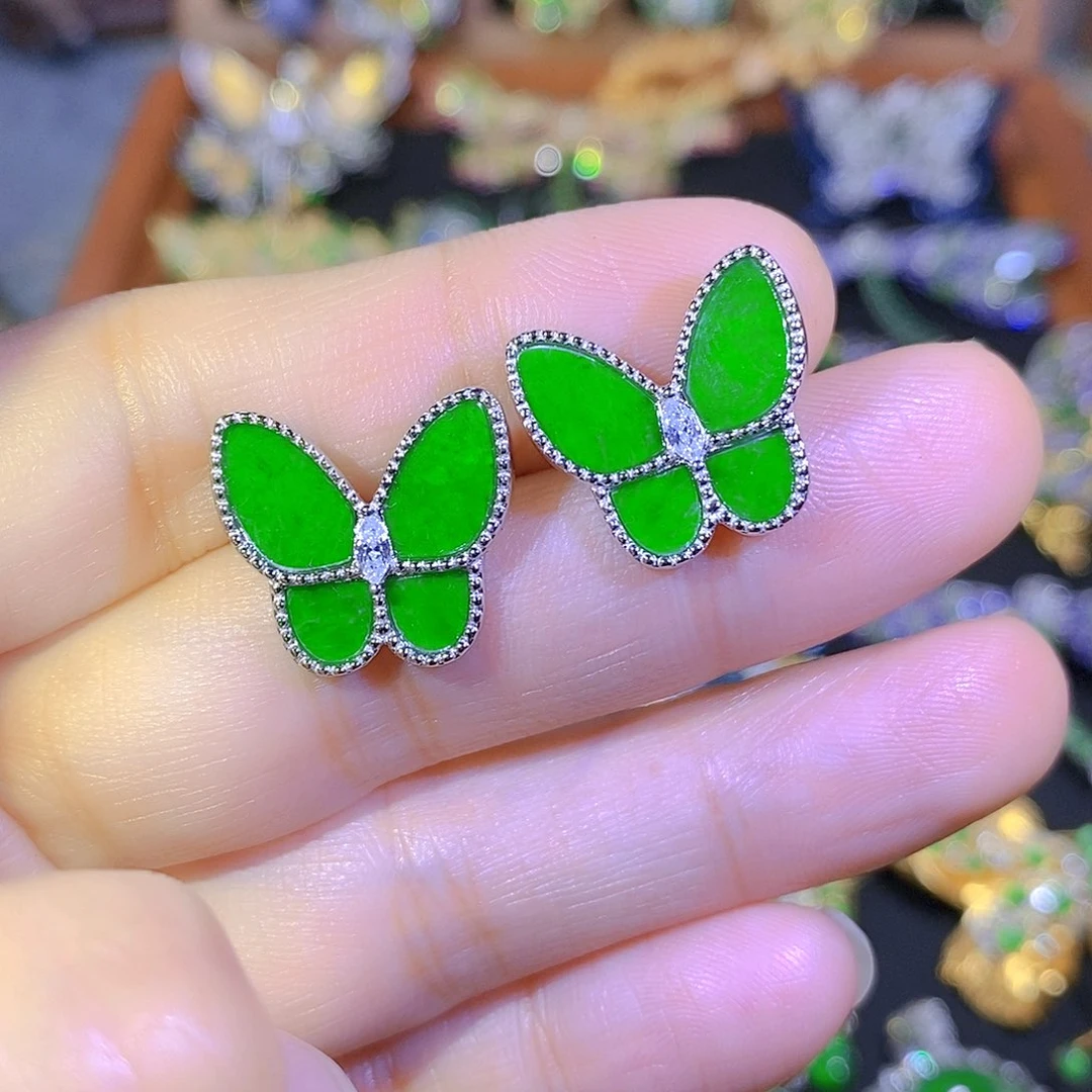 吊坠(不含链)银S925镶嵌翡翠