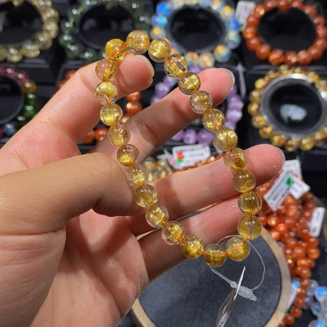 小***～发晶手链未镶嵌F755# 7.6mm