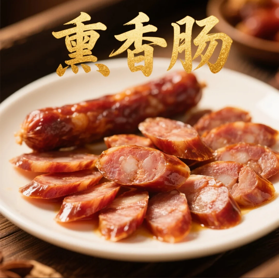 湖北荆门栗溪特产手工烟熏纯肉土香肠咸香味农家腊肠烟熏香肠