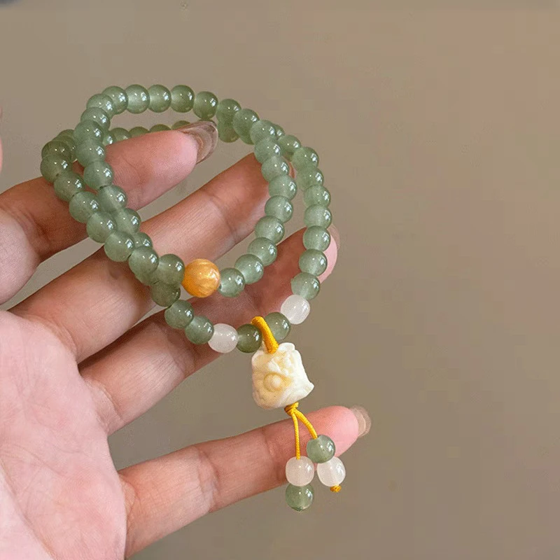 钨合金树脂手链 新式叠戴串珠手链女冷淡清冷感手串高颜值古风饰