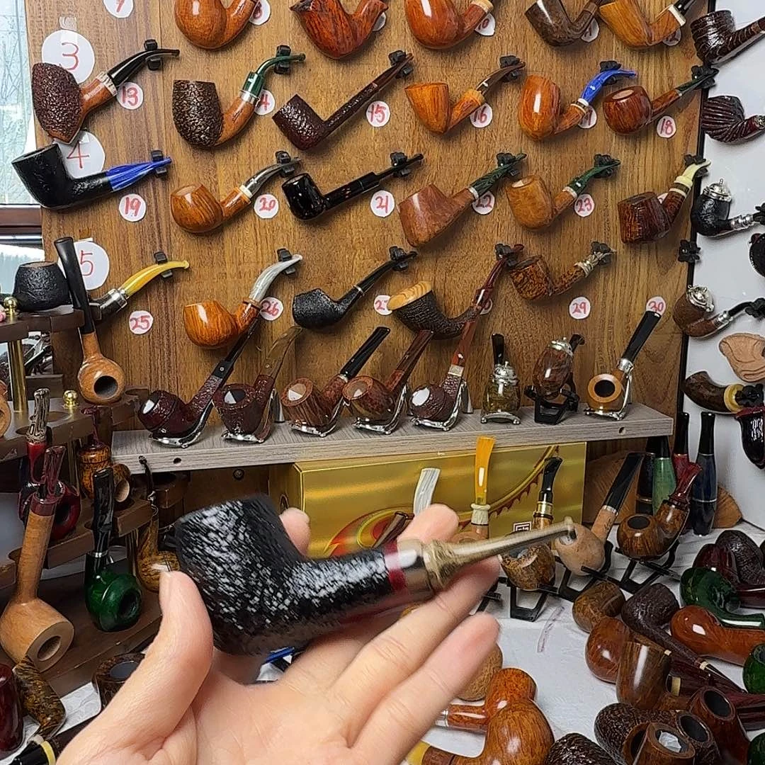 涛***车石楠木烟斗直杆撞球