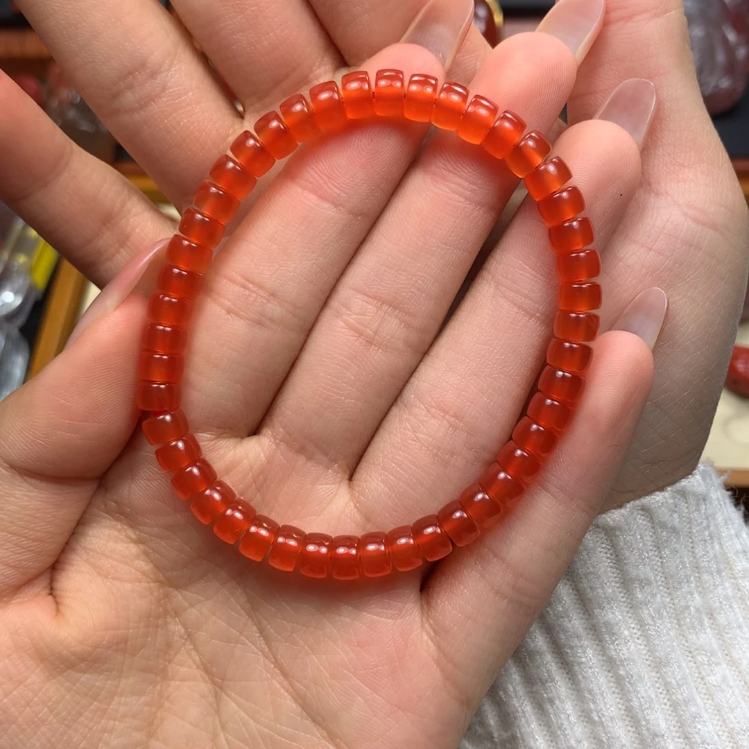 南红玛瑙未镶嵌6冰红直切手串