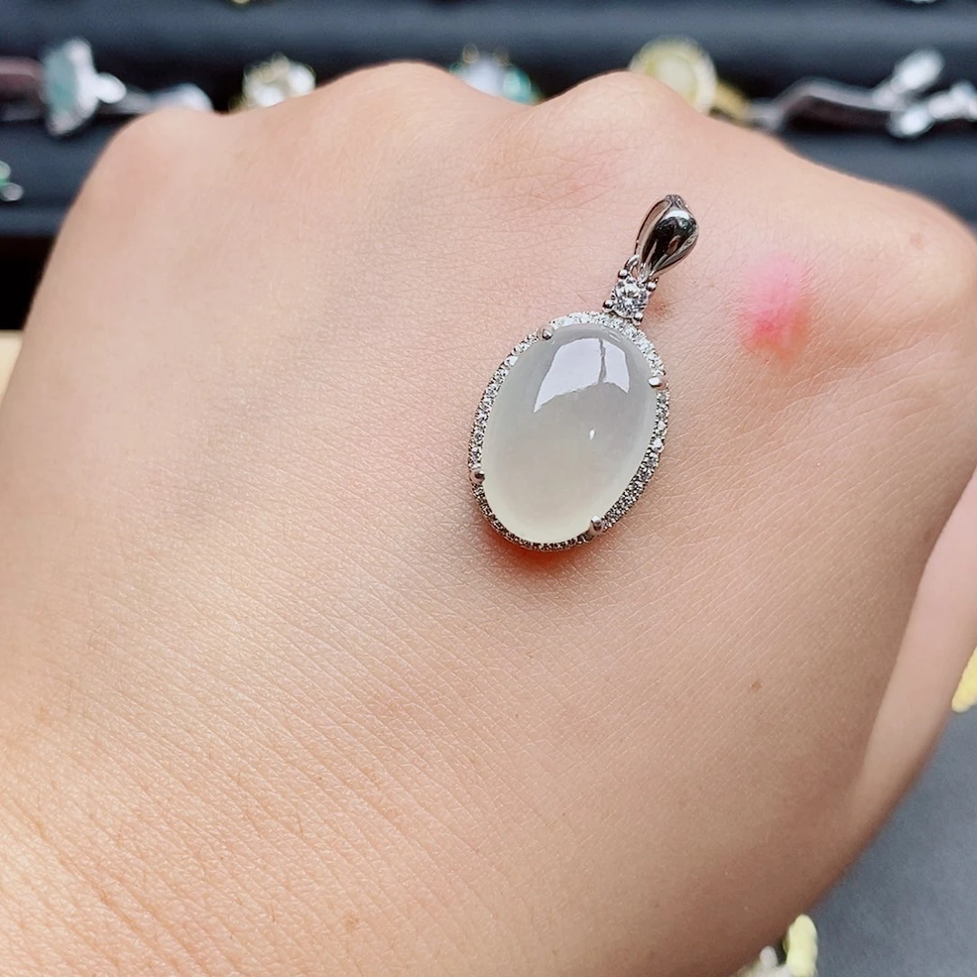 翡翠戒指银S925镶嵌兮*111111