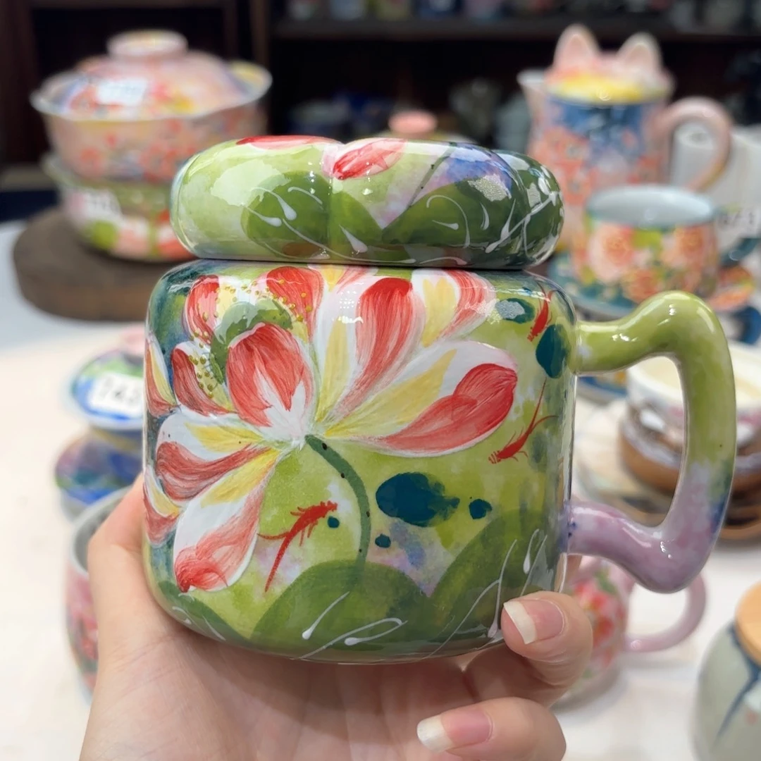 迷**叶景德镇手绘高温釉下彩陶瓷茶具