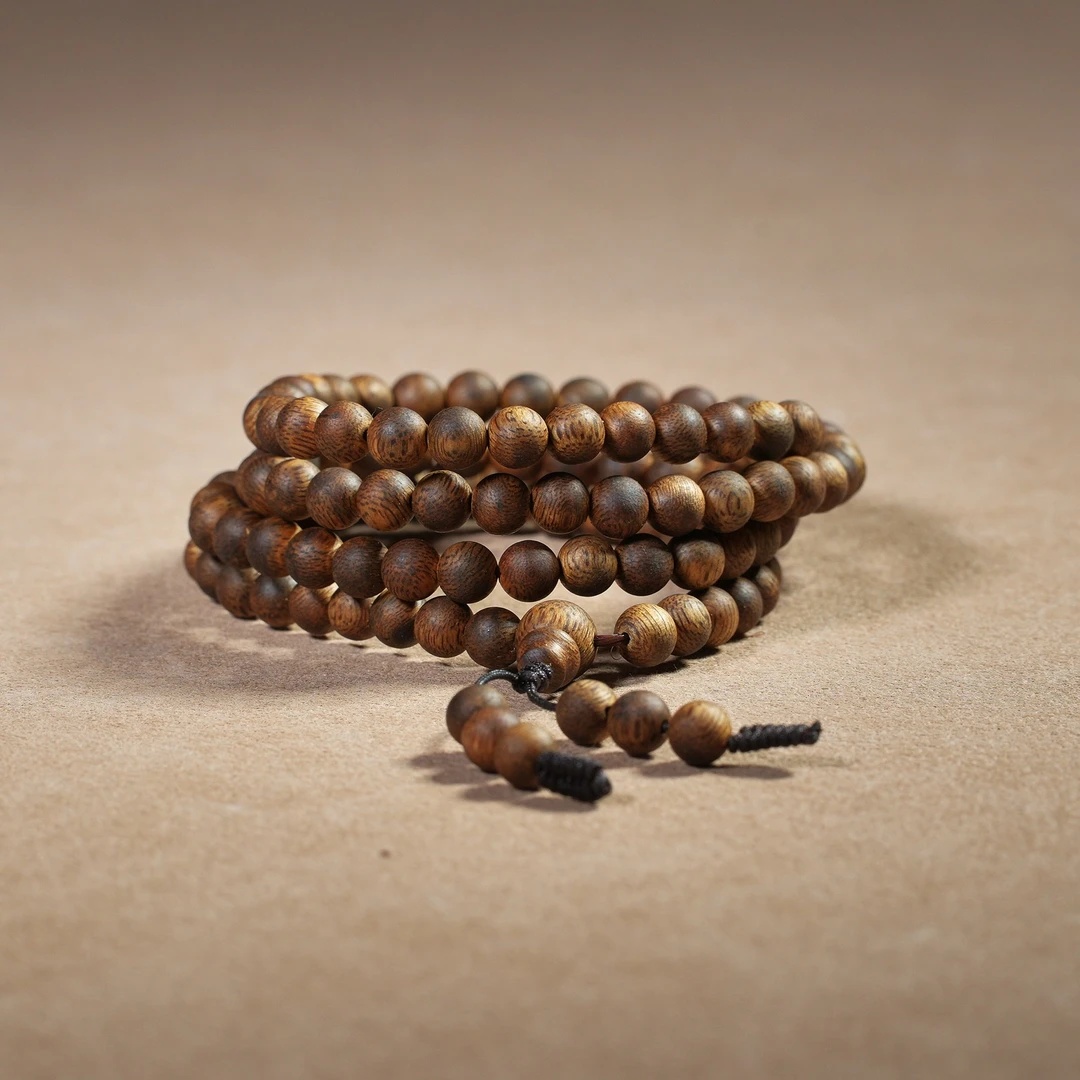 沉香张勺子圆珠多圈奇楠手串6mm 多样性发一