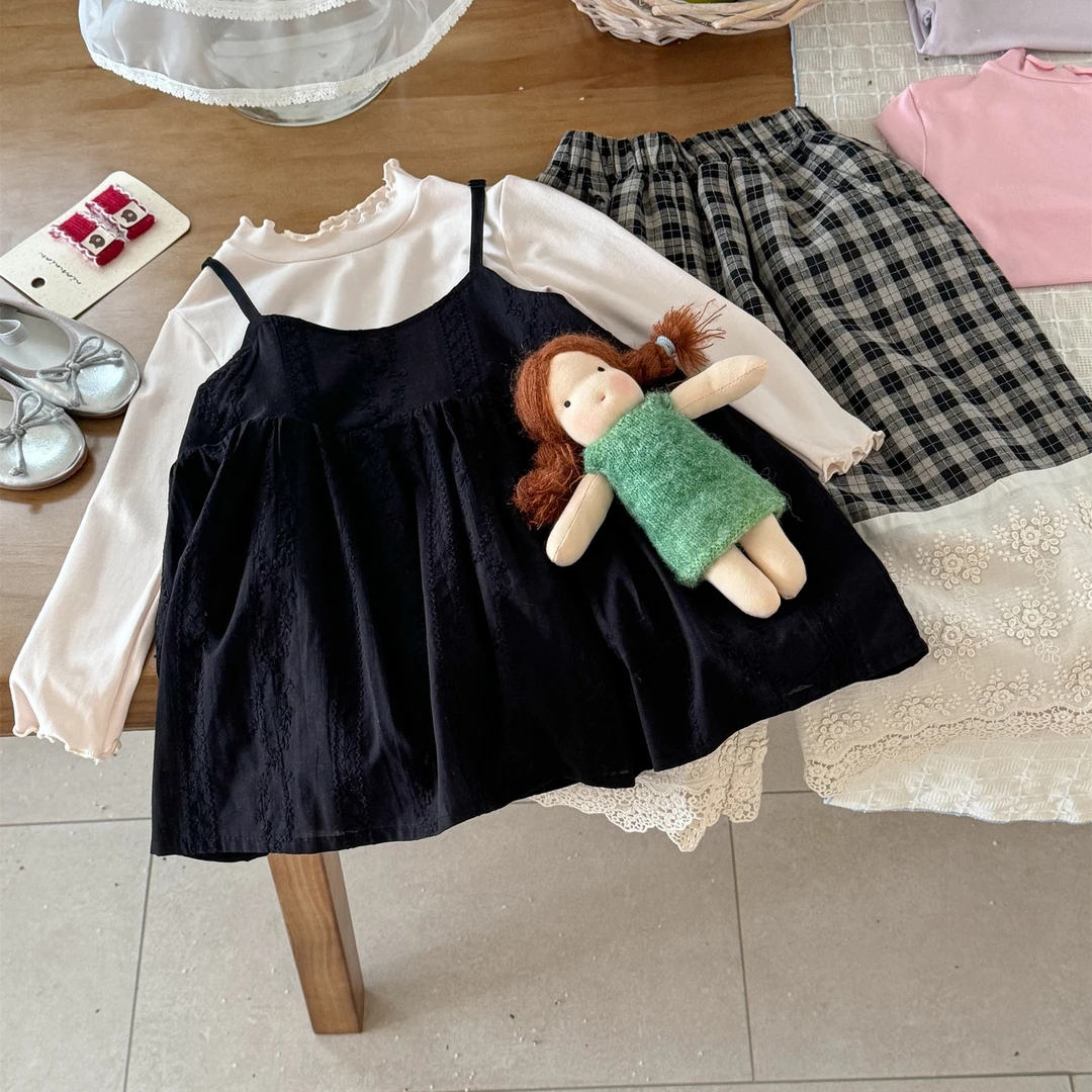 女童上衣2025夏季新品韩国童装韩版吊带高级感蕾丝女童娃娃衫