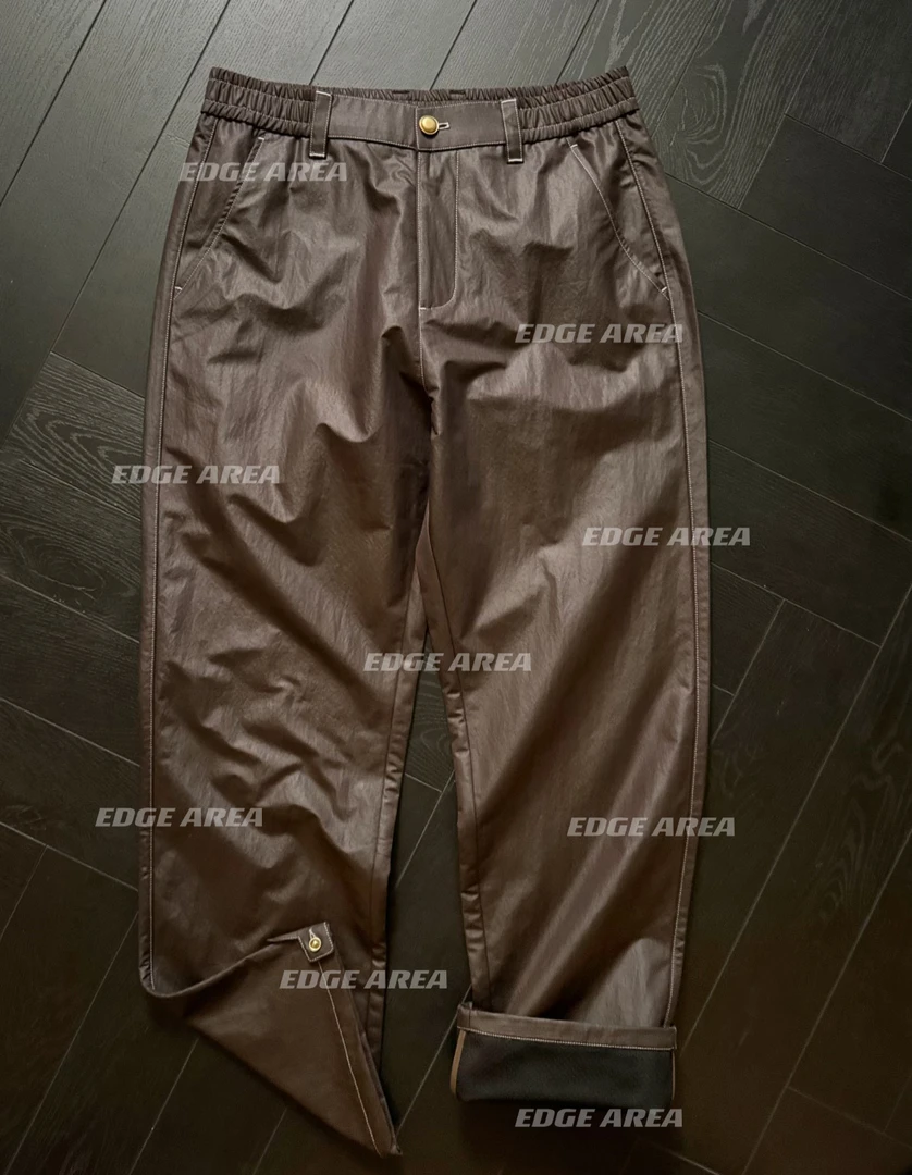 【EDGE AREA】品牌正品面料轻奢设计‘蜡感涂层’高级老钱直筒 888-15