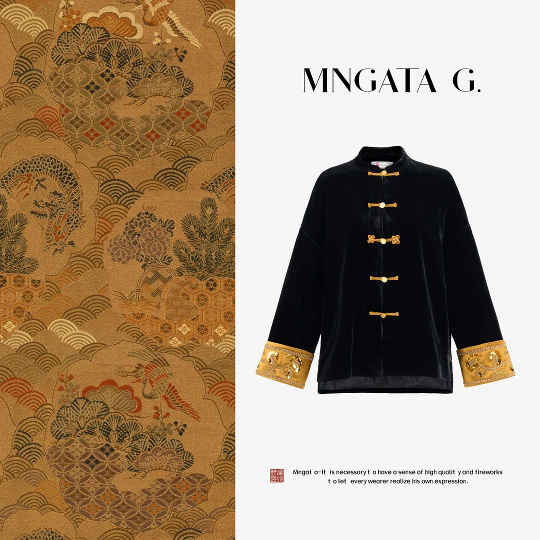 MNGATA G.宫小妍【真丝·唐装鎏金】新中式穿搭中国风外套5050980