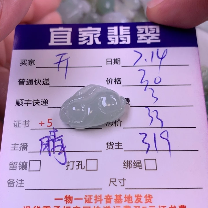 开***音翡翠未镶嵌颈饰翡翠