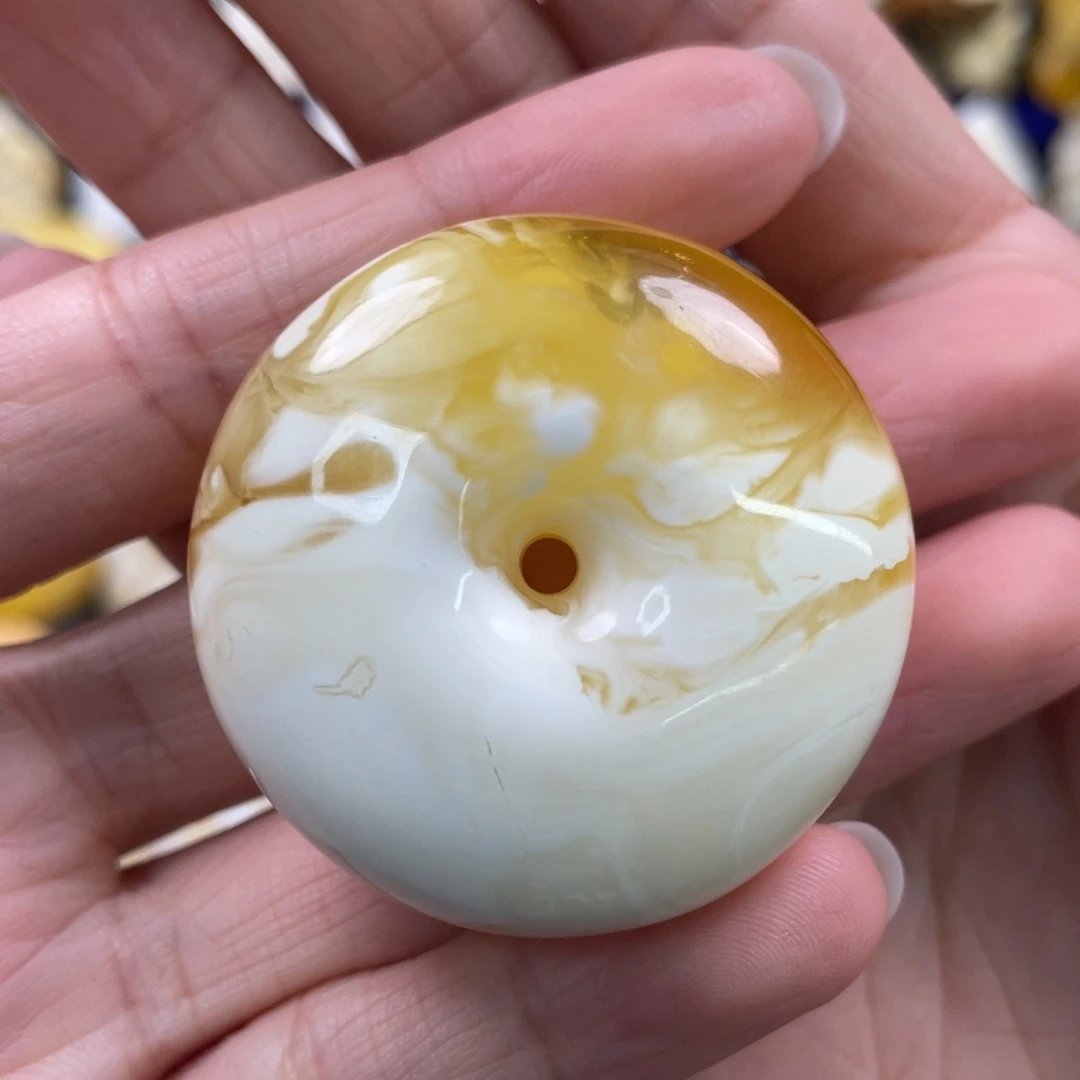 未镶嵌蜜蜡裸石琥珀蜜蜡平安扣吊坠