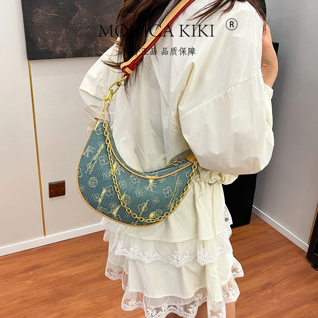 【 豌豆包-牛仔】春夏时尚复古百搭年轻便携女斜挎小包休闲托特包