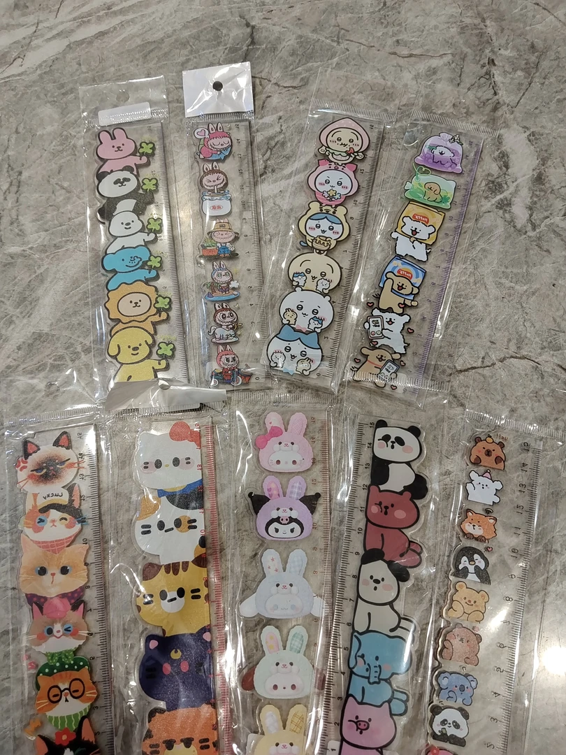 学生萌萌动物糸列15厘米直尺  刻度清晰  随机5个