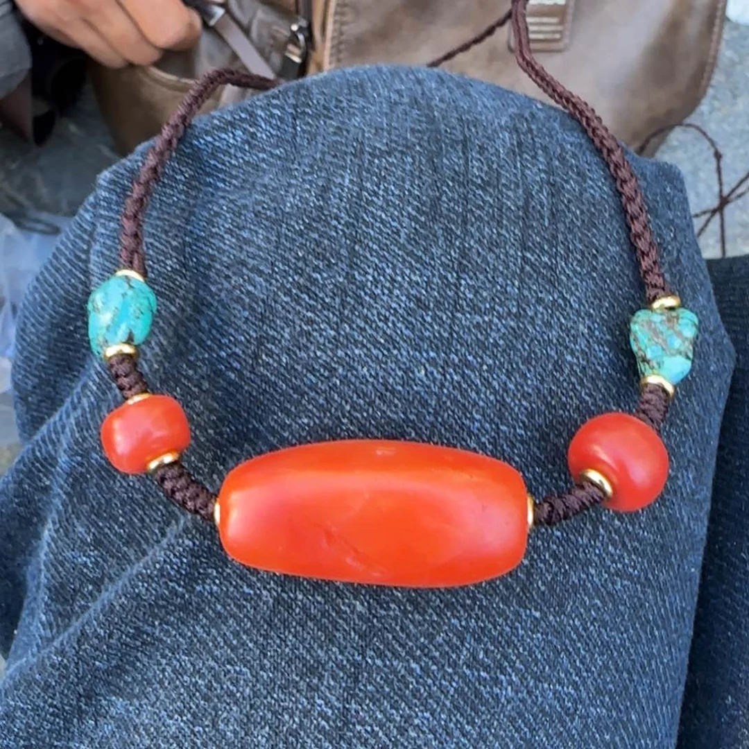 南红玛瑙未镶嵌颈饰