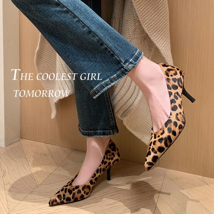 【聚美女鞋】6.5cm尖头细跟高跟鞋时尚单跟鞋法式单鞋韩版商务女鞋
