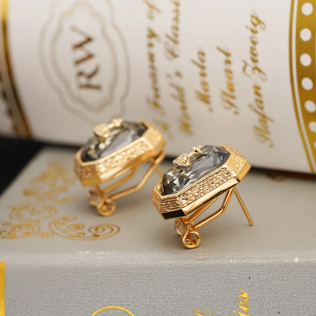 铜合金耳饰 【3764】LeLe 耳钉 土星复古精致法棍切时尚百搭