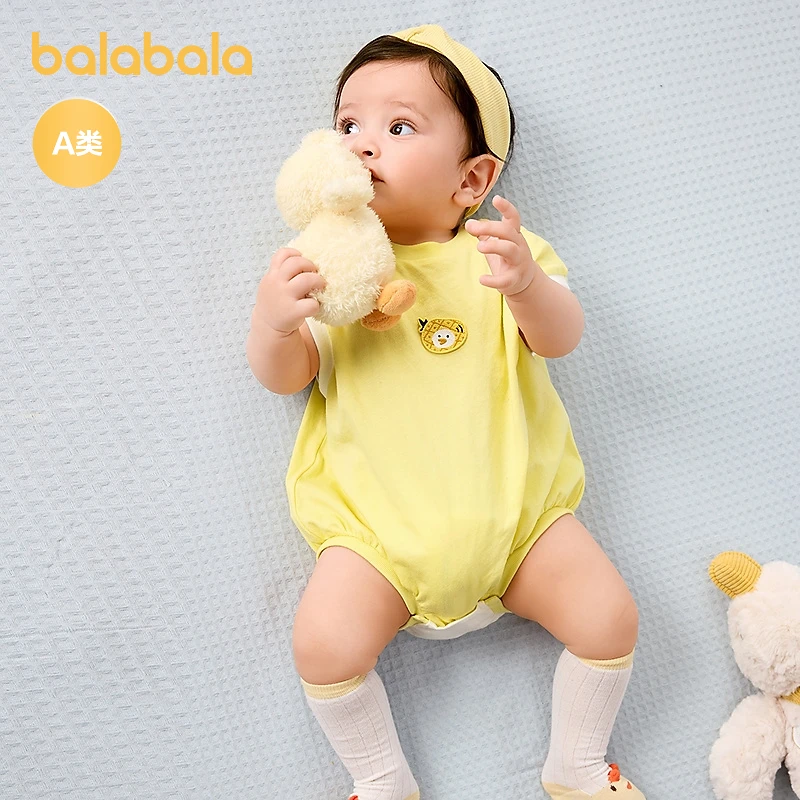 巴拉巴拉新生儿连体衣宝宝三角衣爬服2025新款夏季造型可爱俏皮萌
