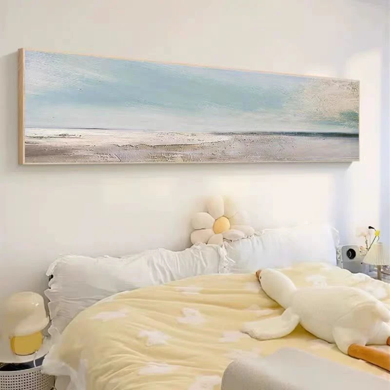 抽象卧室床头装饰画房间挂画客厅墙面酒店高级 海浪风景现代简约