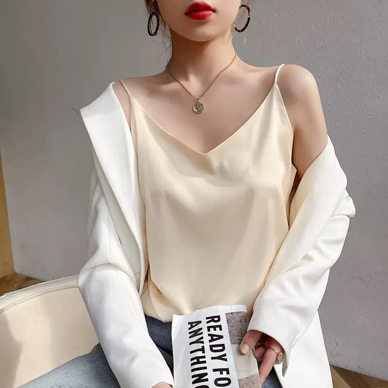 澜火火-【夜来香】-高级感吊带背心内搭百搭缎面洋气显瘦打底夏季