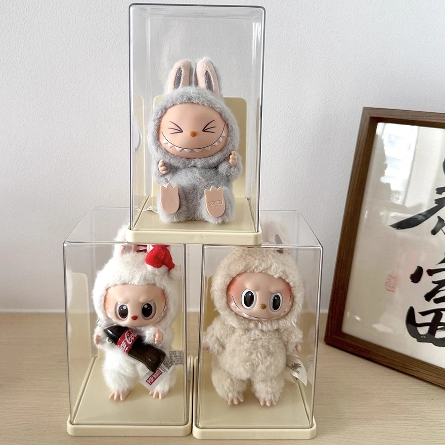 labubu展示收纳盒泡泡玛特拉布布保护盒盲盒手办展示架公仔挂件盒