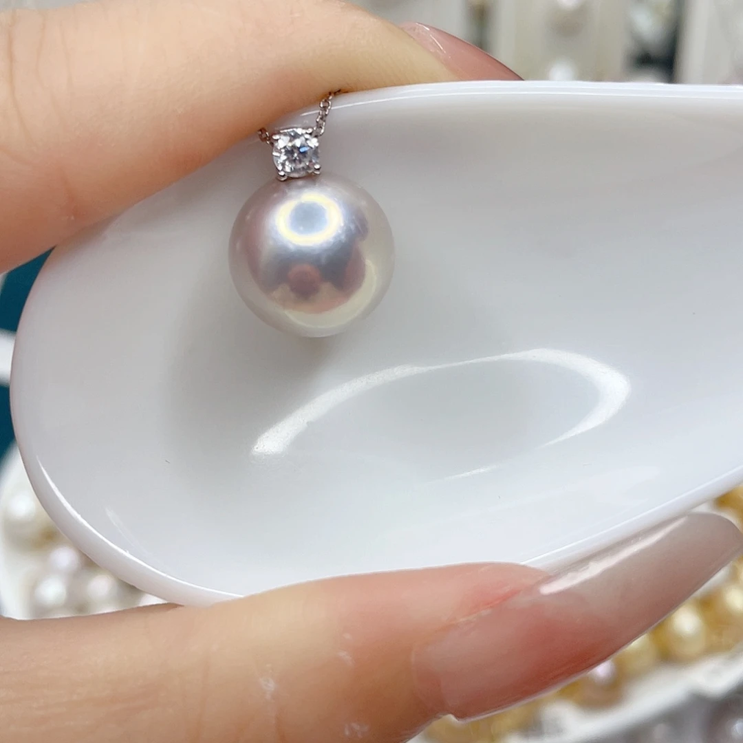淡水珍珠银S925镶嵌吊坠(不含链)