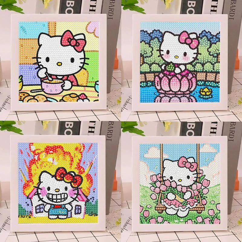 KT猫钻石画手工制作DIY儿童礼物装饰画