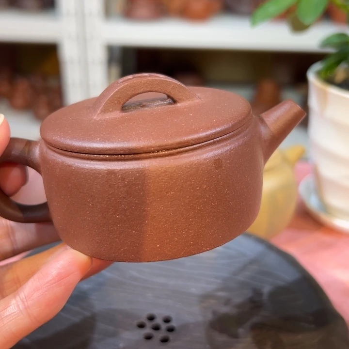 紫砂茶壶紫泥汉瓦90cc