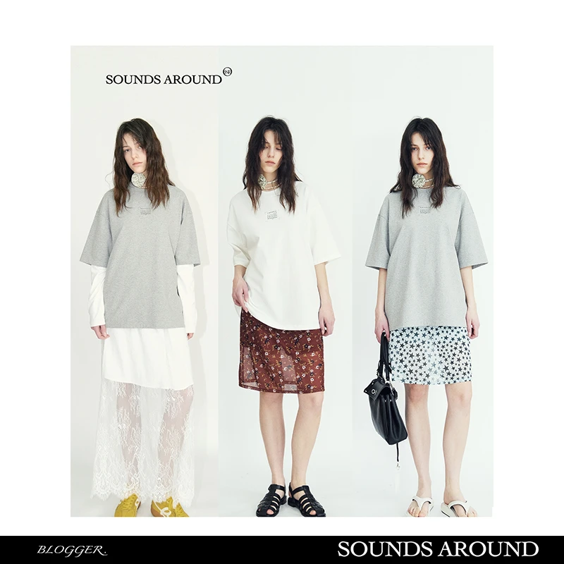 SOUNDS AROUND 原创早春款 「日光计时器」云柔感日历印花宽松T恤