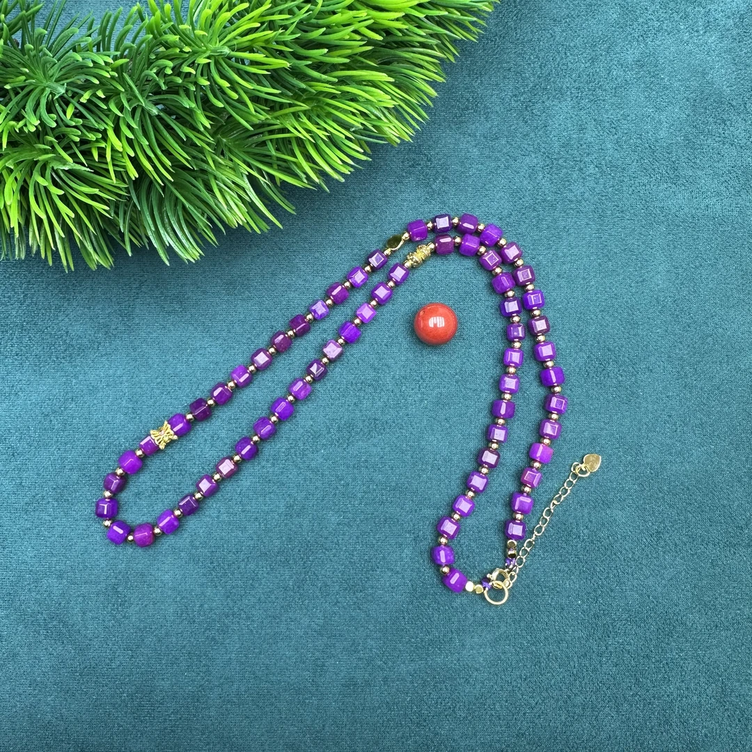 YS0058    SJL紫方糖项链时尚百搭