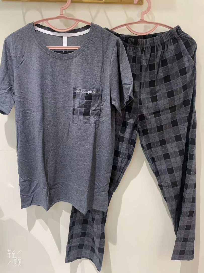 品牌好货！！男士夏季大码纯棉短袖短裤长裤三件套夏季薄款家居服