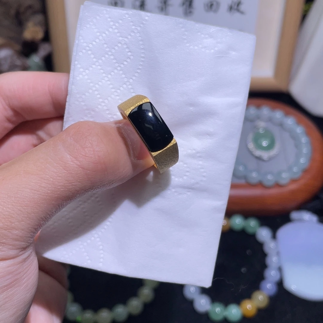 定制翡翠银S925镶嵌戒指23圈