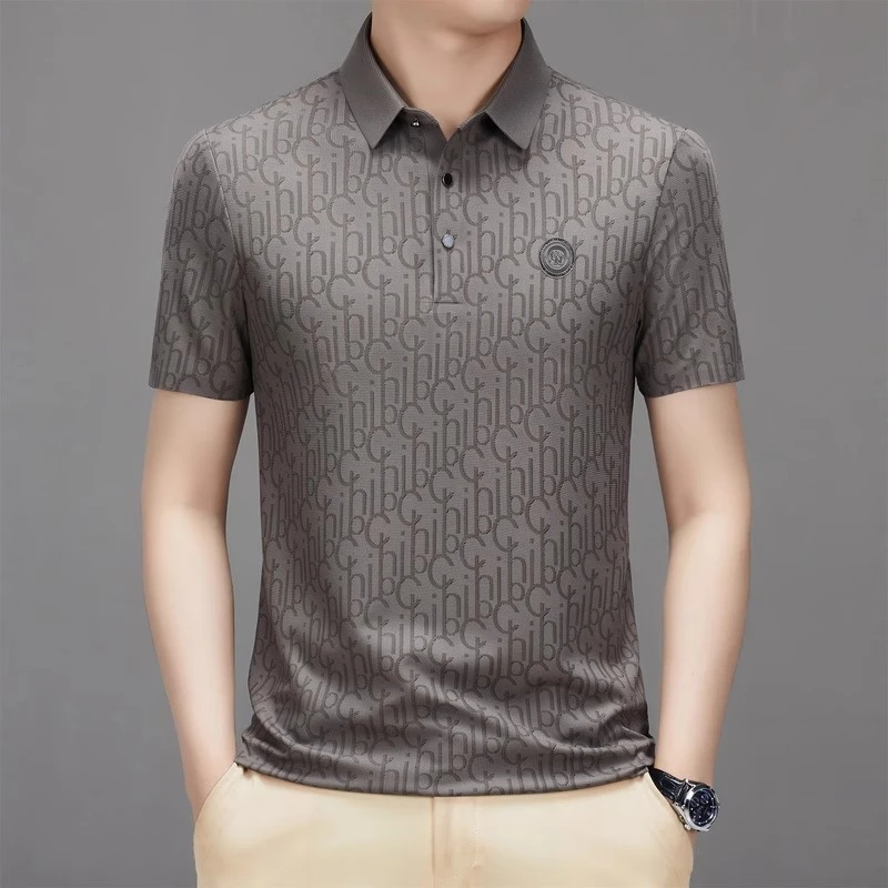 BOTEMER/比提米尔潮流印花短袖t恤男士休闲翻领夏季薄款Polo衫